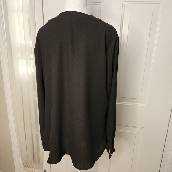 NWT Nine West Black Flowy Blouse  Size Plus 1X - Picture 5 of 6